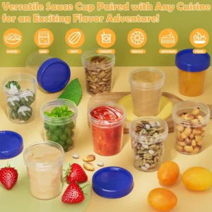 10 packs 4oz Salad Dressing Container with Lids Leakproof Screw Reusable Stackable Plastic Dip Sauce Containers - Image 7