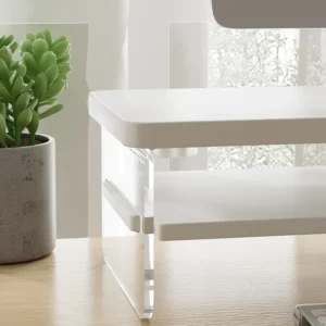 computer monitor stand Double layer acrylic transparent Suspension sensation Office desk keyboard storage monitor stand riser - Image 6