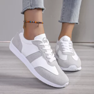 2024 New Women Platform Sneakers Leather Patchwork Casual Sport Shoes Ladies Outdoor Fashion Running Shoes Woman Designer Shoes - Image 4
