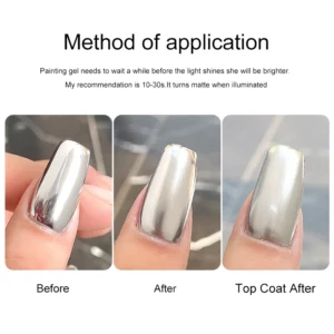 AS 5ml Silver Metallic Painting Liner Gel Polish Super Bright Mirror Gel Nail Polish Semi Permanent Lines French Nail - Image 3