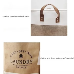 Super Large Foldable Laundry Basket Handle Waterproof Large Cotton Linen Storage Basket Kids Toys Dirty Clothing Orgnizer Bin - Image 2