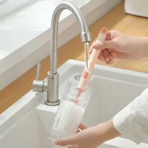 Silicone Bottle Brush 360 Degree Rotation Baby Pacifier Cup Nipple Cleaning Brushes Set Handheld Soft Head Food Grade Watering - Image 4
