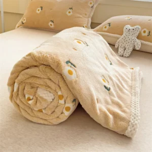 Floral Print Flannel Baby Blanket Bedding soft kids Nap Cover Air Conditioning Blankets Summer Thin Quilt Sofa Shawl - Image 4