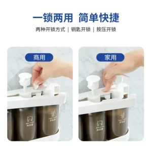 Three Head Hotel Wall Mounted Shampoo And Shower Gel Separate Bottles Refillable,Lockable Soap Dispenser,Bathroom Accessories - Image 5