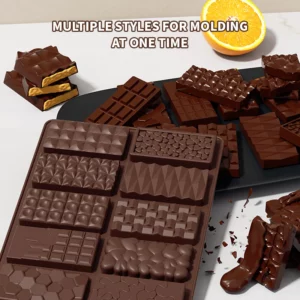 Dubai Chocolate Bar Mold for Filling Pistachio, Small Candy Bar Molds Silicone Christmas Chocolate Molds for Stuffed Bar Thick - Image 3
