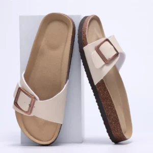 Crestar Women's Summer Cork Slippers 2025 New Outdoor Beach Flip Flops Fashion Leather Orthopedic Sandals With Adjustable Buckle - Image 4