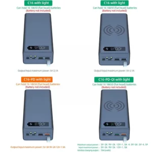 16*18650 Battery Holder Storage Box Power Bank Case DIY 18650 Kit Phone Powerbank Battery Charger Mobile DIY Shell Box I6P6 - Image 2