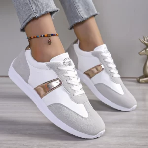 2024 New Women Platform Sneakers Leather Patchwork Casual Sport Shoes Ladies Outdoor Fashion Running Shoes Woman Designer Shoes - Image 1