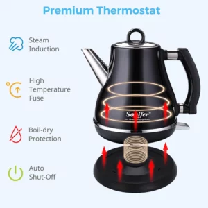 1.2L Colorful 304 Stainless Steel Electric Kettle 1500W Household 220V Quick Heating Electric Boiling Tea Pot Sonifer - Image 5