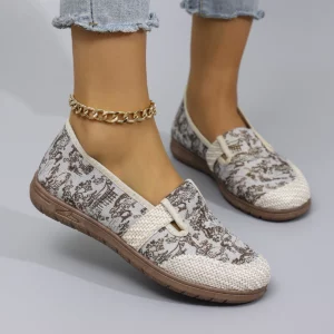 Spring New Women's Casual Sports Shoes, Comfortable, Breathable, Lightweight and Wear-Resistant Lazy Shoes, One-Leg Soft-Soled Flat Shoes - Image 4