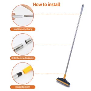 3 In 1 Cleaning Brush Cleaner Brush For Cleaning Bathroom Brush With Long Handle Rotating Floor Brush Crevice Brush - Image 4