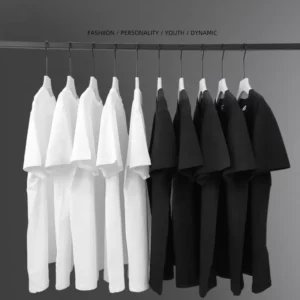 240gsm Heavy Oversized Plain T-Shirt for Men Summer HighQualtity Short Sleeve Tee 100%cotton Solid Color Trendy Casual white Top - Image 2