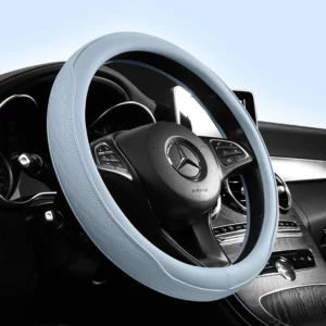 Napa Leather Perforated Patchwork Car Steering Wheel Cover, Non-slip, Breathable, Universal 15 Inch (Approx. 38cm) - Image 2