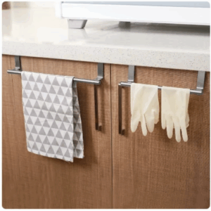 Towel Rack Over Door Stainless Steel Towel Bar Storage Organizer Bathroom Kitchen Cabinet Door Hanging Towel Rack - Image 2