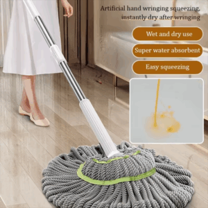 Automatic Self Wringing Lazy Mop Squeeze Hands Free Quick Wring Floor Cleaning Mop Household Cleaning Hardwood Tile Large - Image 6