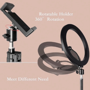110cm Tripod Stand +O-Clamp With 10-Inch Live Stream Ring Light, Selfie Remote, - Image 4