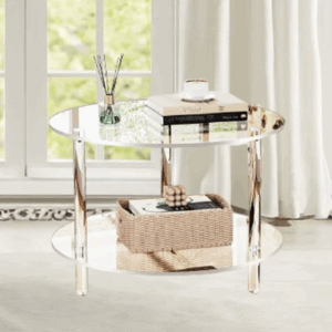 Acrylic Coffee Table Home Living Room Small Apartment Small Table Minimalist Light Luxury High-End Movable Shelf Side Table - Image 3