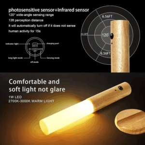 1pc Intelligent Human Body Induction Night Light, LED Rechargeable Corridor Cabinet Wall Light, Household Toilet Wall Induction - Image 4