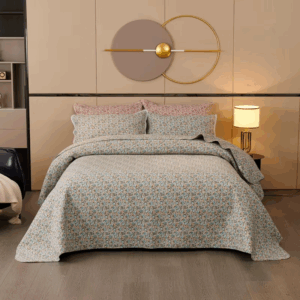 CHAUSUB Floral Cotton Quilt Set 3PCS Summer Breathable Bedspread on the Bed, Close-Quilted Bed Cover Comforter Blanket Easy Care - Image 4