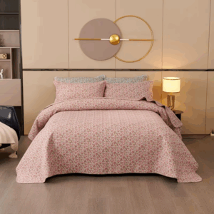CHAUSUB Floral Cotton Quilt Set 3PCS Summer Breathable Bedspread on the Bed, Close-Quilted Bed Cover Comforter Blanket Easy Care - Image 5