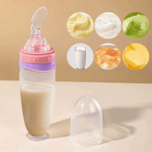 120 ml/4oz Infant Baby Liquid Silicone Food Squeeze Feeder | Fruit Puree & Rice Paste Dispenser | Detachable Spoon - Image 2