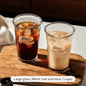 380ML Home Daily Water Cup Cafe American Ice Latte Coffee Cup Drink Juice Cold Drink Simple Classic Transparent Glass Coffee Cup - Image 2
