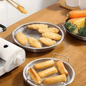 tainless Steel Filter Tray,Reusable Round Mesh Basket,Frying Grilling,Kitchen Strainer,Fruit vegetable water filter basket - Image 3