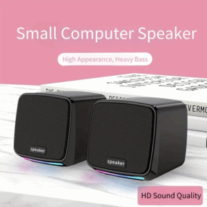 Computer Speakers, Mini Speaker with Cool Lights and Stereo Sound 6W USB Powered 3.5 mm AUX-in Portable Speaker for Computer, La - Image 6