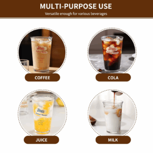 380ML Home Daily Water Cup Cafe American Ice Latte Coffee Cup Drink Juice Cold Drink Simple Classic Transparent Glass Coffee Cup - Image 6