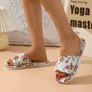 Linen Slippers for Women Summer Indoor Home Sweat-Absorbent Home Non-Slip Spring & Fall All Year Round Home Floor Cotton and Linen Slippers - Image 6