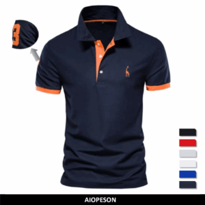 AIOPESON Embroidery 35% Cotton Polo Shirts for Men Casual Solid Color Slim Fit Mens Polos New Summer Fashion Brand Men Clothing - Image 3