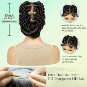 Full Lace Braided Wigs Crochet Twisted Wigs Synthetic Knotless Cornrow Transparent Lace Front Wigs for Black Women - Image 2