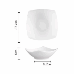 1pcs Creative Square Plate Minimalist Ceramic for Salad, Soup and Appetizers Trendy Quadratic Dish for Stylish Dining Experience - Image 3