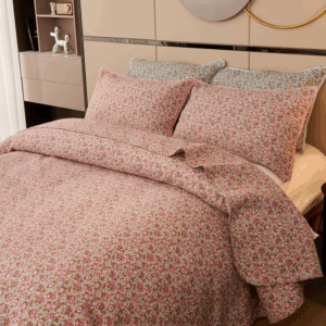 CHAUSUB Floral Cotton Quilt Set 3PCS Summer Breathable Bedspread on the Bed, Close-Quilted Bed Cover Comforter Blanket Easy Care - Image 6