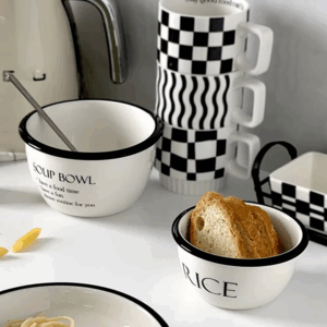Ceramic Tableware Set Rice Bowl Breakfast Soup Bowl Dessert Dinnerware Tray Microwave Safe Kitchen Noodle Bowl Tableware Set - Image 3