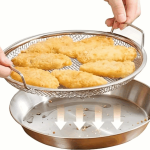 tainless Steel Filter Tray,Reusable Round Mesh Basket,Frying Grilling,Kitchen Strainer,Fruit vegetable water filter basket - Image 4