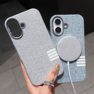 Matte Magnetic For Magsafe Wireless Charge Frabic Phone Case for iPhone 16 13 15 Pro Max 12 14 Plus Camera Bumper Linen Cover - Image 5