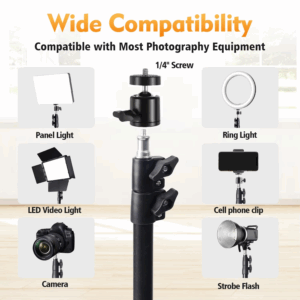 LED Ring Light with 160cm Tripod Stand, Fill Light with Phone Holder, Live Broadcast Lamp&Tripod for YouTube TikTok Video Phone - Image 5