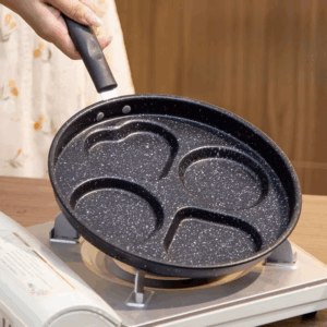 Frying pan, round four hole flat bottomed pan, non stick pan, household frying pan, pancake, fried egg pan, pancake pot, utensil - Image 6