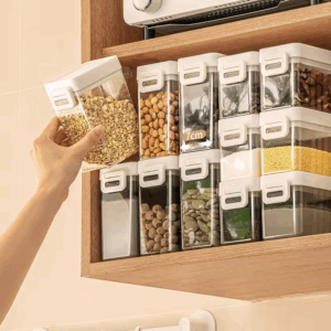 Kitchen Airtight Food Storage Containers Set with Lids for Kitchen & Pantry Organization,Box Jars for Storing Tea Coffee Nut - Image 4