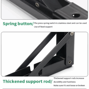 22inch Folding Shelf Brackets Heavy Duty Triangle Bracket Adjustable Wall Mounted Space Saving DIY Bracket Folding Design - Image 3