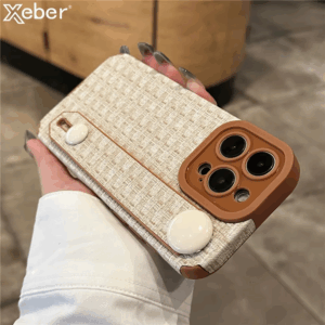 Luxury Weave Pattern Wrist Strap Holder Stand Case For iPhone 15 Pro Max 14 13 12 11 Silicone Camera Protection Shockproof Cover - Image 4