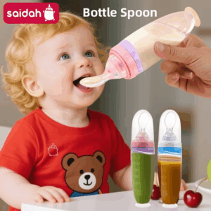 120 ml/4oz Infant Baby Liquid Silicone Food Squeeze Feeder | Fruit Puree & Rice Paste Dispenser | Detachable Spoon - Image 5