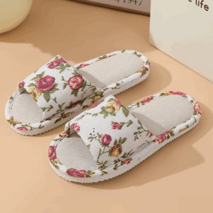 Linen Slippers for Women Summer Indoor Home Sweat-Absorbent Home Non-Slip Spring & Fall All Year Round Home Floor Cotton and Linen Slippers - Image 5