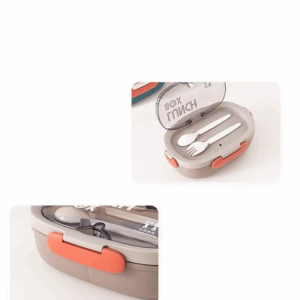 850ml Bento Lunch Box with Water Bottle Spoon Portable Compartment Food Box Leak-proof Microwave Lunch Box for School Office - Image 5