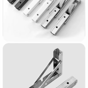 22inch Folding Shelf Brackets Heavy Duty Triangle Bracket Adjustable Wall Mounted Space Saving DIY Bracket Folding Design - Image 6