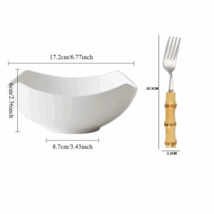 1pcs Creative Square Plate Minimalist Ceramic for Salad, Soup and Appetizers Trendy Quadratic Dish for Stylish Dining Experience - Image 2