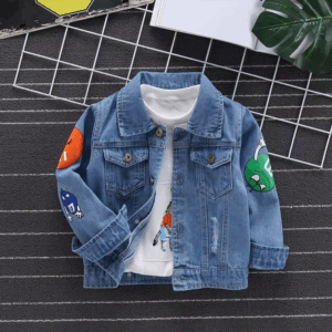 2024 New Autumn Jacket For Boy Jean Coat Cartoon Kids Outwear Spring Denim Jacket Boy Windbreaker Children Jacket - Image 4