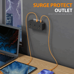 9-in-1 Multi-Plug Receptacle Extender with USB, Wall Outlet Splitter with 6 USB Ports (2 USB C) and 3 Receptacles, Black - Image 5