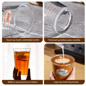 380ML Home Daily Water Cup Cafe American Ice Latte Coffee Cup Drink Juice Cold Drink Simple Classic Transparent Glass Coffee Cup - Image 5